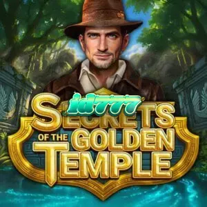Tampilan visual slot Secrets of the Golden Temple dengan tema kuil emas dan hutan
